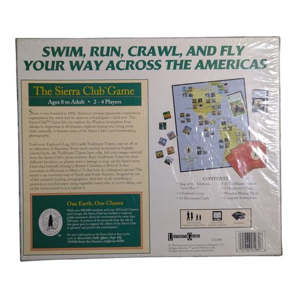 Vtg 1994 University Games The Sierra Club 2-4 Player Adventure Board Game - Picture 4 of 5